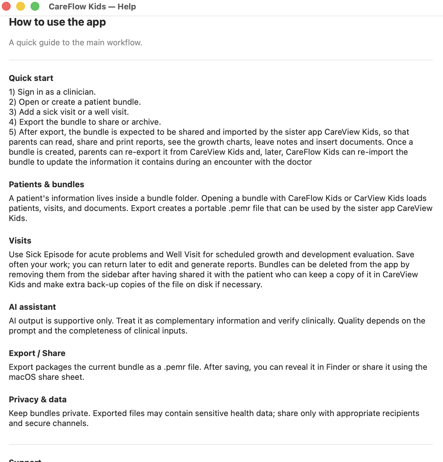 CareFlow Kids — Help